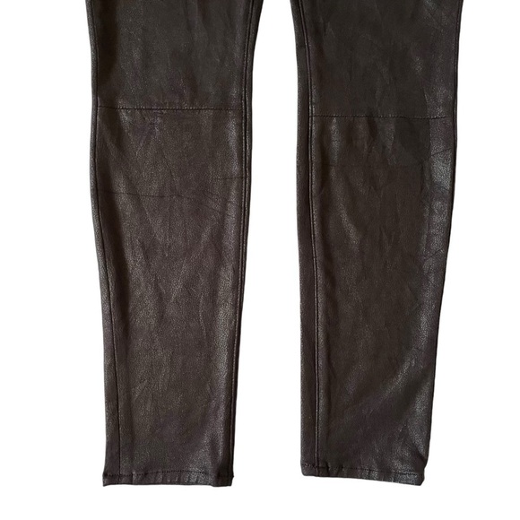 7 For All Mankind black faux leather zip front skinny pants - Picture 2 of 10